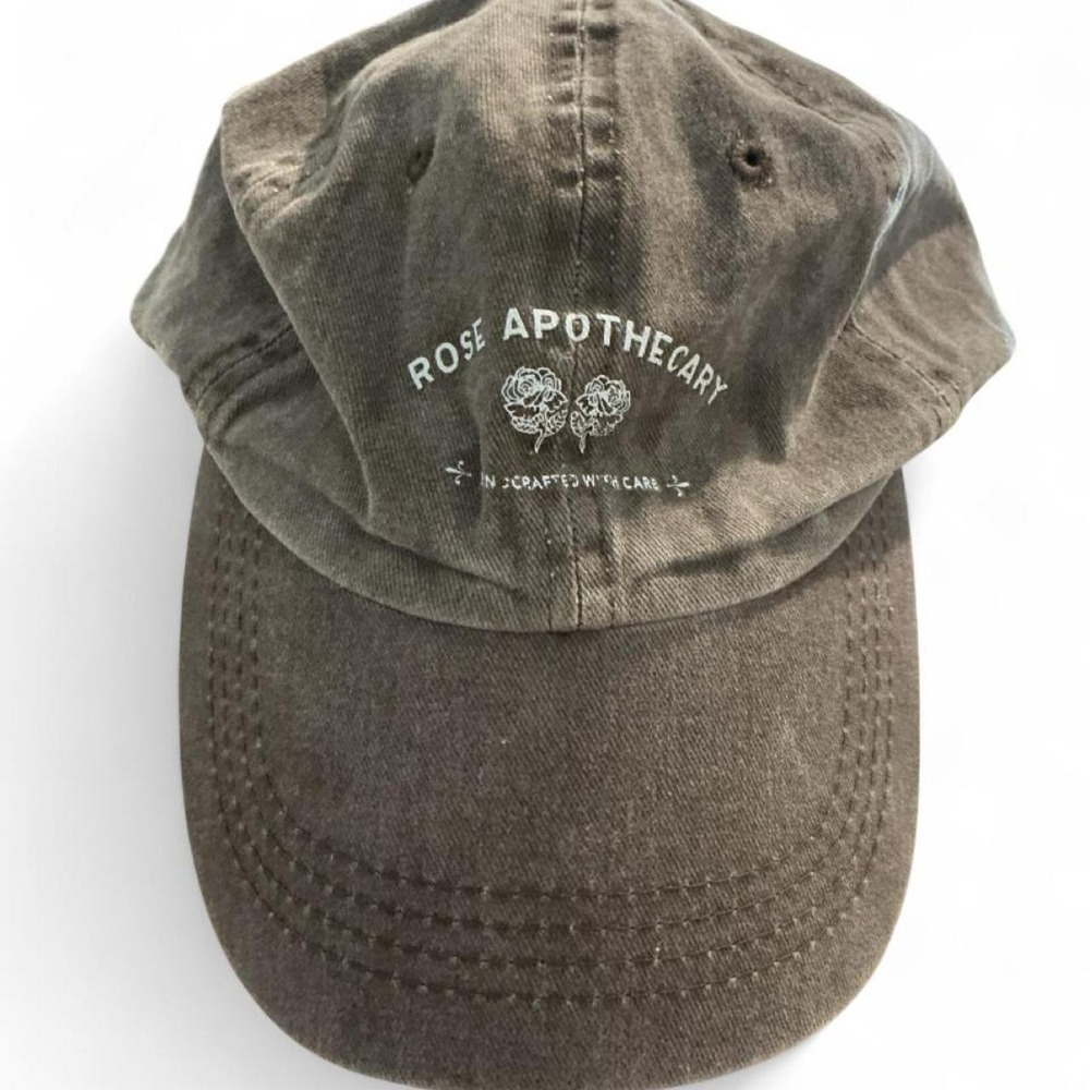 Rose Apothecary Baseball Cap OS Gray Dad Hat Logo